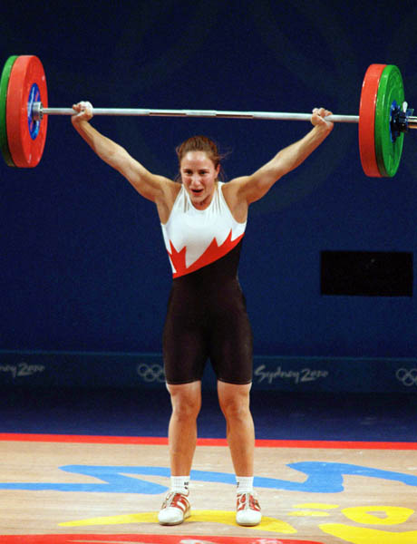 Canada's Maryse Turcotte participates in the women's weightlifting event at the 2000 Sydney Olympic Games. (CP Photo/COA)