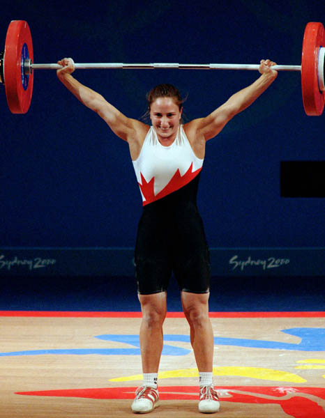 Canada's Maryse Turcotte participates in the women's weightlifting event at the 2000 Sydney Olympic Games. (CP Photo/COA)
