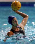 Canada's Cora Campbell (7) participates in women's waterpolo preliminary action at the 2000 Sydney Olympic Games. (CP Photo/COA)