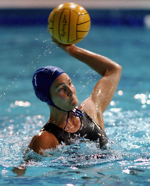 Canada's Cora Campbell in action during a women's waterpolo preliminary match at the 2000 Sydney Olympic Games. (CP Photo/COA)