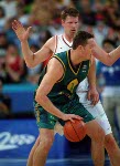 Canada's Todd MacCulloch (11) covers angles during basketball action at the 2000 Sydney Olympic Games. (CP Photo/ COA)