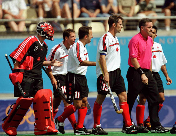 Canada's men's field hockey team plays field hockey at the 2000 Sydney Olympic Games. (CP Photo/ COA)