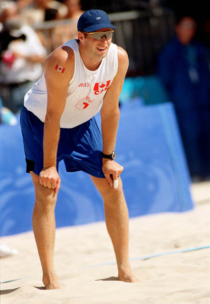 Canada's Jody Holden competes in the beach volleyball event at the Sydney 2000 Olympic Games. (CP PHOTO/ COA)