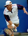 Canada's Sebastien Lareau playing tennis at the 2000 Sydney Olympic Games. ( Mike Ridewood/CP Photo/ COA)