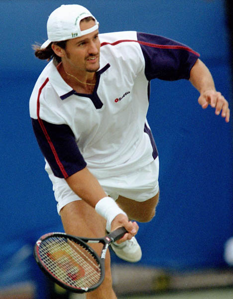 Canada's Sebastien Lareau plays a set of doubles tennis at the 2000 Sydney Olympic Games. (CP Photo/ COA)