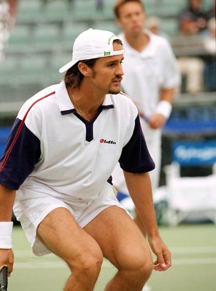 Canada's Sebastien Lareau plays a set of doubles tennis at the 2000 Sydney Olympic Games. (CP Photo/ COA)