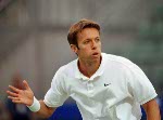 Canada's Sebastien Lareau playing tennis at the 2000 Sydney Olympic Games. ( Mike Ridewood/CP Photo/ COA)