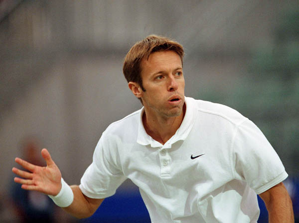 Canada's Daniel Nestor plays a set of doubles tennis at the 2000 Sydney Olympic Games. (Mike Ridewood/CP Photo/ COA)