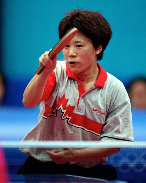 Canada's Lijuan Geng plays table tennis at the 2000 Sydney Olympic Games. (CP PHOTO/ COA)