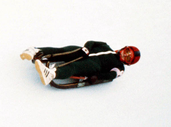 Canada's Mary Jane Bowie competes in the luge event at the 1976 Winter Olympics in Innsbruck. (CP Photo/COA)