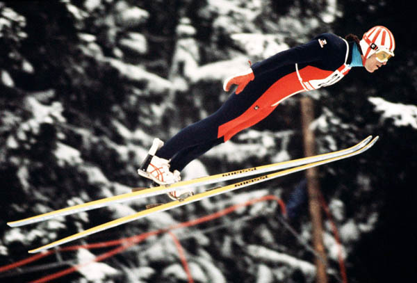 Canada's Rich Grady competes in the ski jumping event at the 1976 Winter Olympics in Innsbruck. (CP Photo/COA)