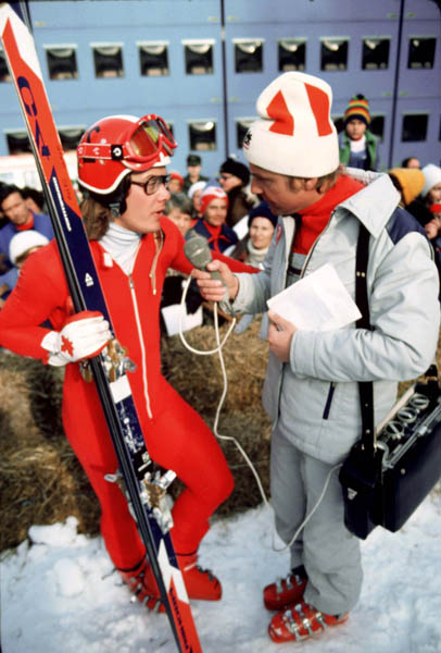 Canada's Dave Irwin gives an interview during the alpine ski event at the 1976 Winter Olympics in Innsbruck. (CP Photo/COA)