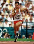 Canada's Peter Ogilvie competing in the 200m event at the 1992 Olympic games in Barcelona. (CP PHOTO/ COA/ Claus Andersen)