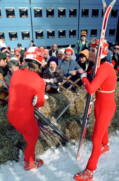 Canada's Ken Read (right) participates in the alpine ski event at the 1976 Winter Olympics in Innsbruck. (CP Photo/ COA)
