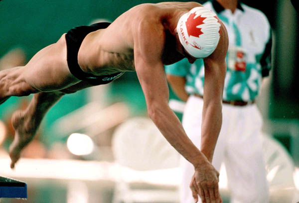 Canada's Stephen Clarke competes in a swimming event at the 1996 Atlanta Summer Olympic Games. (CP Photo/COA/Mike Ridewood)