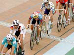 Canada's Brian Walton (centre) competes in the points race cycling event at the 1996 Atlanta Summer Olympic Games. (CP PHOTO/COA/Mike Ridewood)