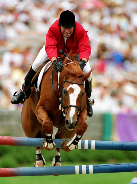 Canada's Stuart Young-Black rides Market Venture in the equestrian event at the 1996 Olympic games in Atlanta. (CP Photo/COA/Mike Ridewood)