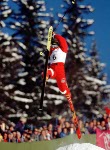 Canada's Katherina Kubenk participating in the women's freestyle ski aerials event at the 1994 Lillehammer Winter Olympics. (CP Photo/COA/ F. Scott Grant)