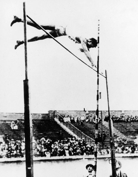 Canada's Victor (Vic) Picard competes in the pole vault event at the 1928 Amsterdam Olympics. (CP Photo/COA)