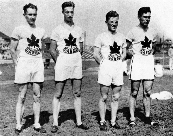 Canada's sprint relay team at the 1928 Amsterdam Olympics. (CP Photo/COA)