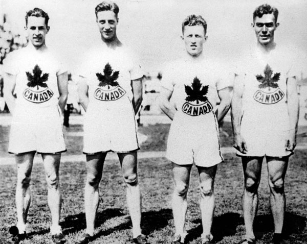 Canada's sprint relay team participate at the 1928 Amsterdam Olympics. (CP Photo/COA)