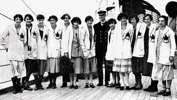 Canada's women's athletics team poses at the 1924 Paris summer Olympics. (CP Photo/COA)