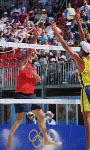 Canada's Mark Heese in action during a beach volleyball tournament  at the Sydney 2000 Olympic Games. (CP PHOTO/ COA)