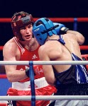 Canada's Mark Simmons competes in the boxing event at the 2000 Sydney Olympic Games. (CP Photo/ COA)