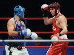 Mark Simmons du Canada participe  l'preuve de boxe aux Jeux olympiques de Sydney de 2000. (Photo PC/AOC)