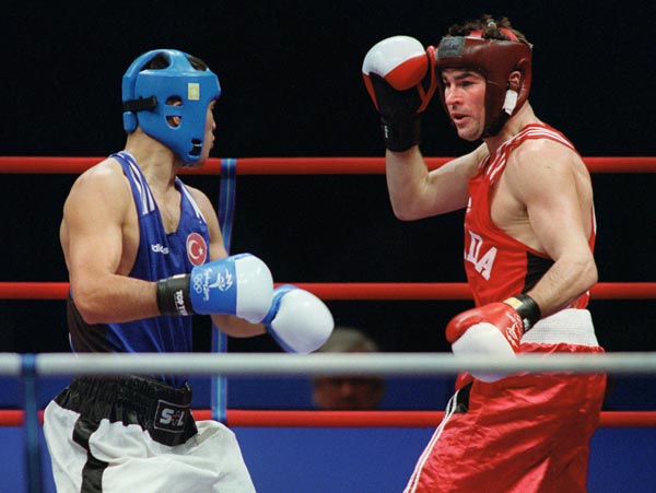 Canada's Mike Strange competes in the boxing portion of the 2000 Sydney Olympic Games. (CP Photo/ COA)