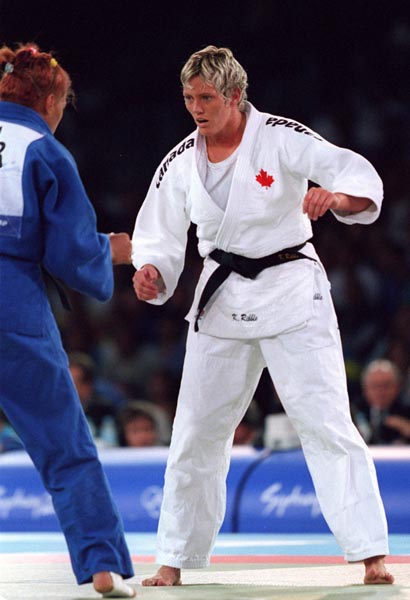 Canada's Kimberley Ribble faces off with her Judo opponent at the 2000 Sydney Olympic Games. (CP Photo/ COA)
