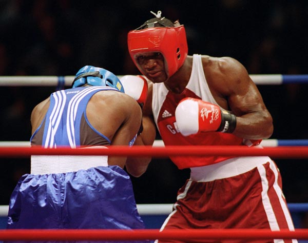 Canada's Troy Amos competes in the boxing portion at the 2000 Sydney Olympic Games. (CP Photo/ COA)