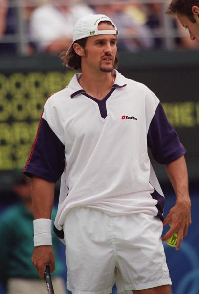 Canada's Sebastien Lareau playing men's doubles tennis at the 2000 Sydney Olympic Games. (Mike Ridewood/CP Photo/ COA)