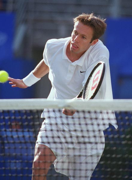 Canada's Daniel Nestor playing men's doubles tennis at the 2000 Sydney Olympic Games. (Mike Ridewood/CP Photo/ COA)