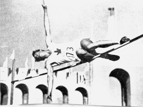 Canada's Duncan McNaughton competes in the high jump athletics event to a gold medal at the 1932 Los Angeles Olympics. (CP Photo/COA)