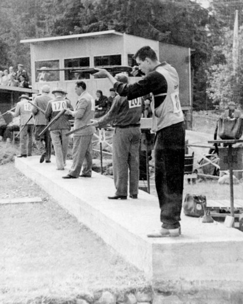 Canada's George Genereux competes in the shooting event at the 1952 Helsinki Olympics, on his way to a gold medal performance. (CP Photo/COA)