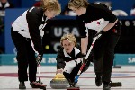 Canada's Diane Nelson, part of the women's curling team at the 2002 Salt Lake City Olympic winter  games. (CP Photo/COA)