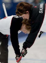 Canada's Diane Nelson, part of the women's curling team at the 2002 Salt Lake City Olympic winter  games. (CP Photo/COA)