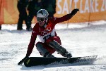 Canada's Jasey-Jay Anderson, part of the snowboard team at the 2002 Salt Lake City Olympic winter  games. (CP Photo/COA)