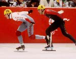 Canada's Mark Lackie competes in the short track speed skating event at the 1992 Albertville Olympic winter Games. (CP PHOTO/COA/Ted Grant)