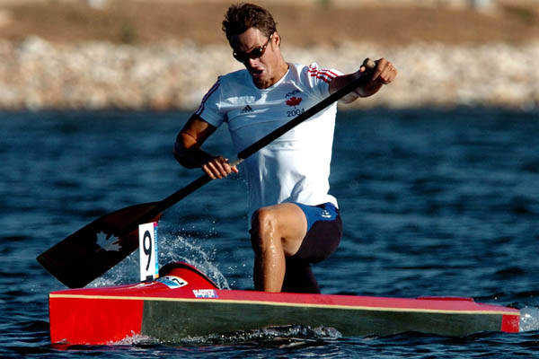Canada's Richard Dalton paddles his way to a sixth place during the C1 500m final of the Athens 2004 Summer Olympic Games Saturday, August 28, 2004. (CP PHOTO/COC-Andre Forget)