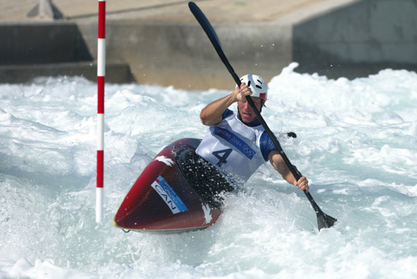 Canada's David Ford of Edmonton in kayak semi-final action at the Olympic Games in Athens, Friday, August 20, 2004. Ford was fourth in the final. (CP PHOTO/COC-Mike Ridewood)