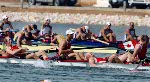 Canadian mens eight rowing team row past spectators during the final at the Athens 2004 Summer Olympic Games in Schinias, Greece, Sunday, August 22, 2004. They went on to place fifth. (CP PHOTO/COC-Andre Forget)