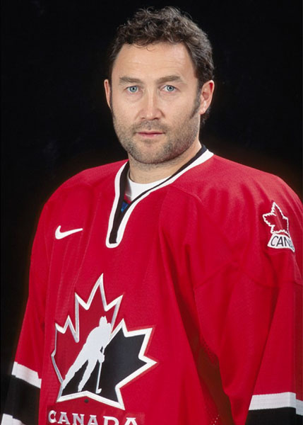 Canada's Ed Belfour, part of the men's hockey team at the 2002 Salt Lake City Olympic winter  games. (CP Photo/COA)