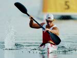 Canada's Adam van Koeverden of Burlington, Ontario paddles during the K1 final during the Athens 2004 Summer Olympic Games in Schinias, Greece, on Friday, August 27, 2004. Van Koeverden came in third for a bronze medal. (CP PHOTO/COC-Andre Forget)