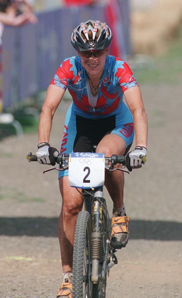 Canada's Alison Sydor in action during a  mountain bike competition at the 2000 Sydney Olympic Games, Saturday, Sept. 23, 2000. Sydor placed fifth. (CP PHOTO/COA)