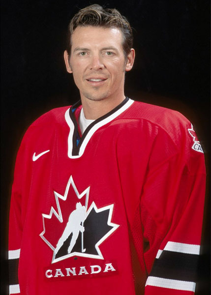 Canada's Theoren Fleury, part of the men's hockey team at the 2002 Salt Lake City Olympic winter  games. (CP Photo/COA)