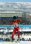 Canada's Amanda Fortier, part of the cross country ski team at the 2002 Salt Lake City Olympic winter  games. (CP Photo/COA)