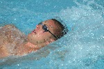 Canada's Nathaniel O'Brien of Victoria placed 10th in the qualifying heats of 200-metre backstroke event at the 2004 Summer Olympic Games in Athens, Greece, on Wednesday, August 18, 2004 and advanced to the semifinals. (CP PHOTO/COC/Mike Ridewood)