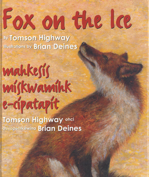 Yellow book cover with a painting of a fox looking upward toward the left